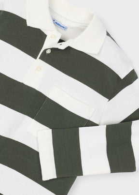 Genser Polo Striped Olive