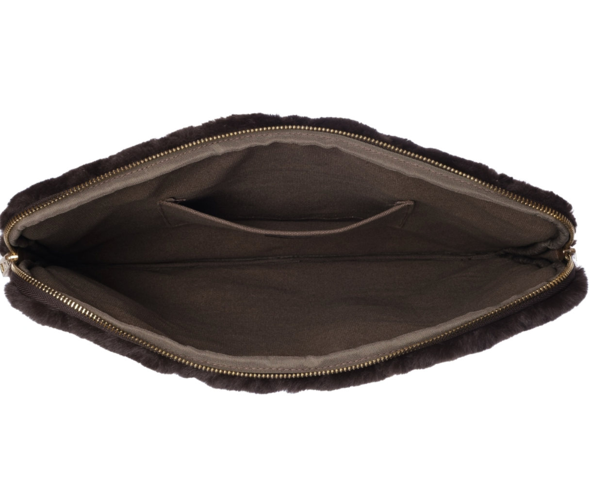 Faux Fur Quilted Mac Chocolate Brown