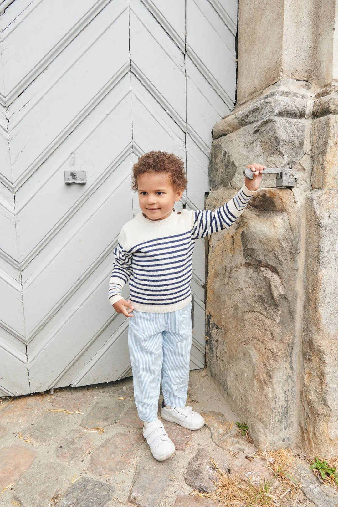 Bukse Seersucker Sky Blue/Cream Stripe