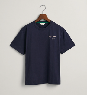 T-Skjorte Graphic Script Relaxed Evening Blue