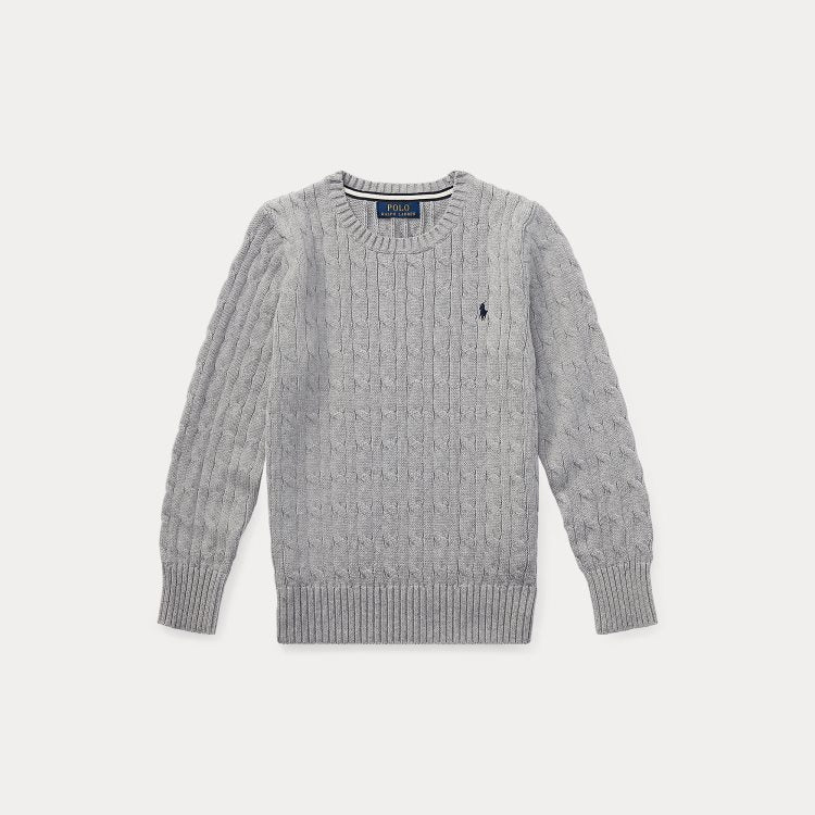 Genser Cabel Knit Classic Grey