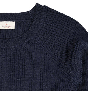 Genser Merino Classic Rib Navy