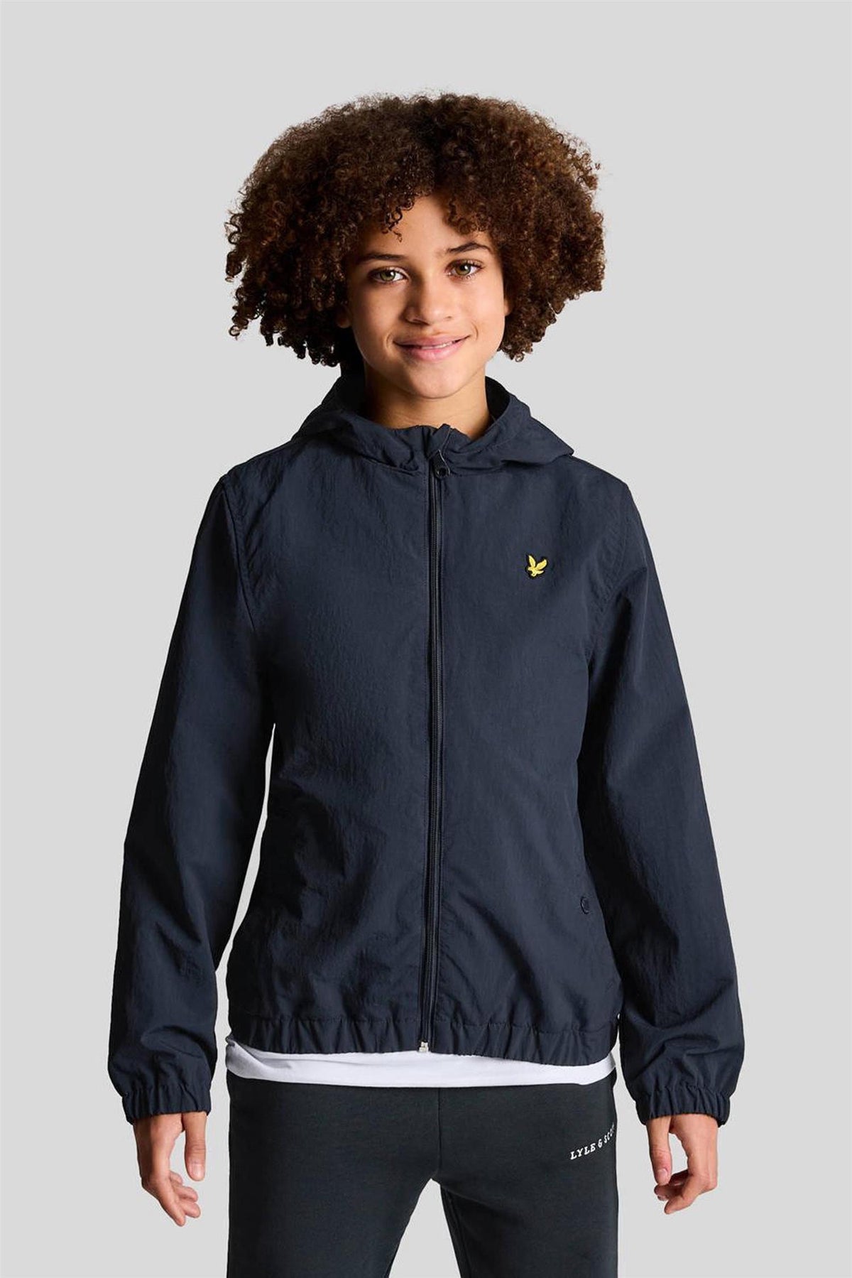 Jakke Zip Through Hooded Dark Navy