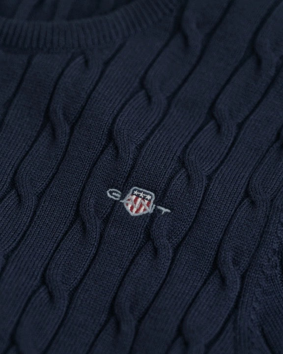 Genser SS Kabelstrikk Evening Blue