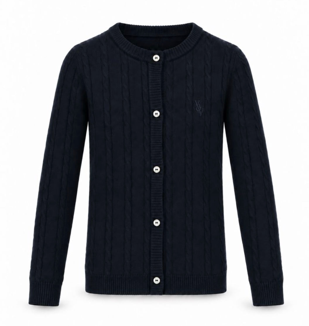 Cardigan Elise Strikket Dark Navy