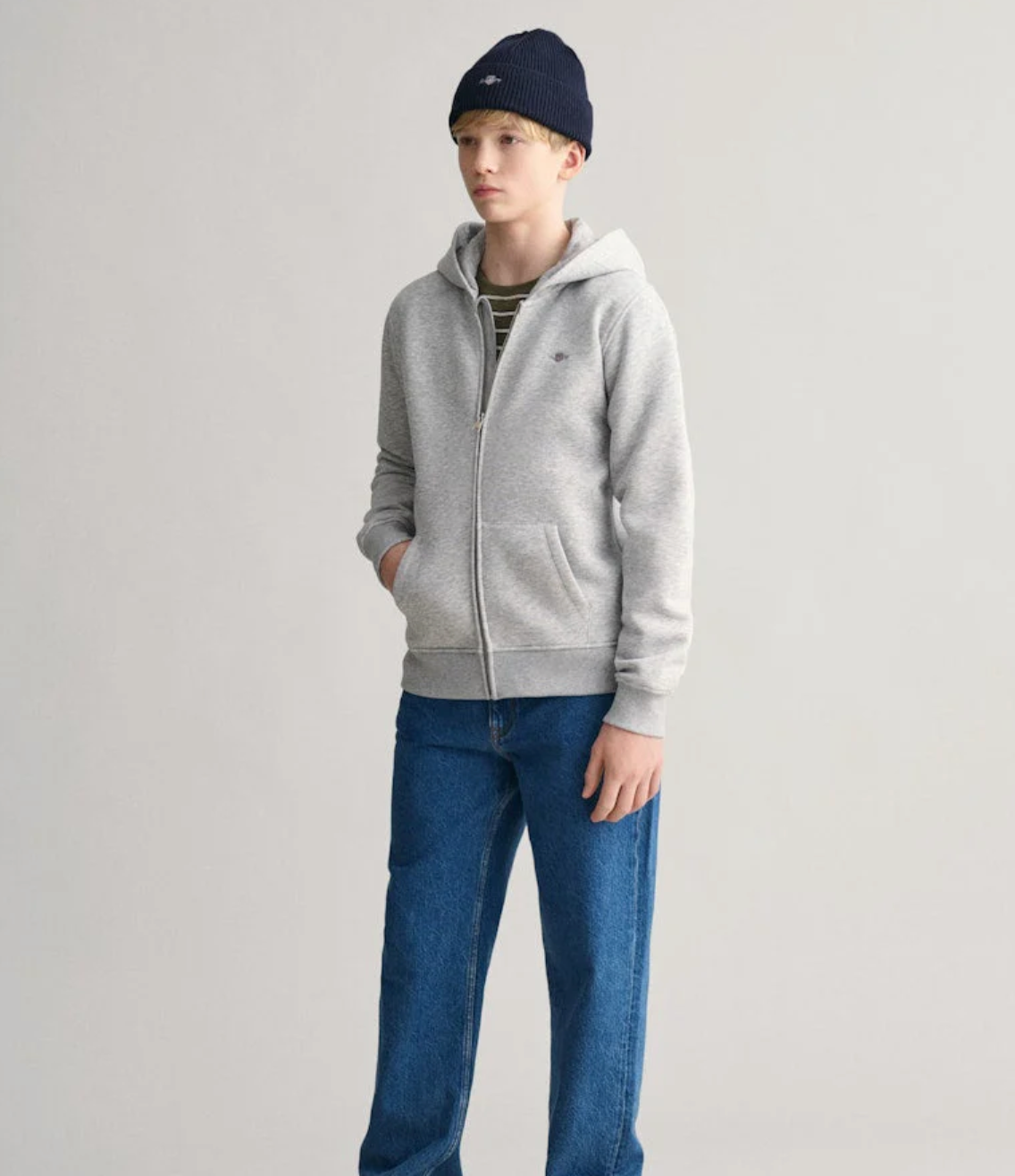 Hettejakke Shield Zip Light Grey Melange