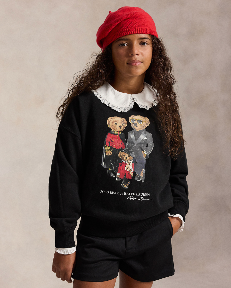 Genser Polo Bear Family Black