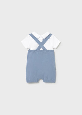 Sett 2-Deler Knit Dungaree Atlantis