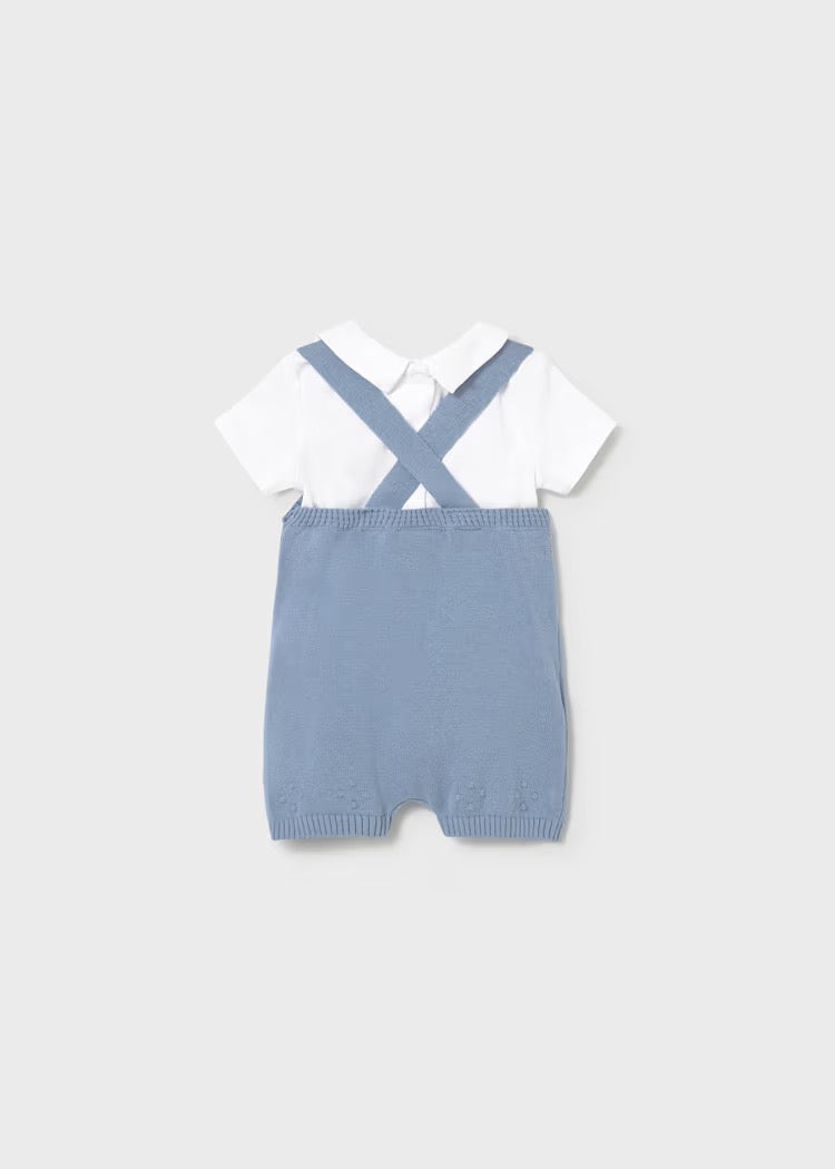 Sett 2-Deler Knit Dungaree Atlantis