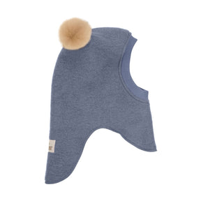 Balaclava Wool Alpaca Pompoms Folkstone Gray