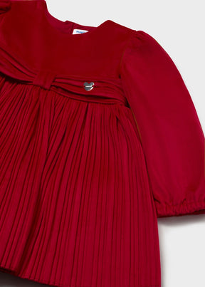 Kjole Velvet Pleated Red