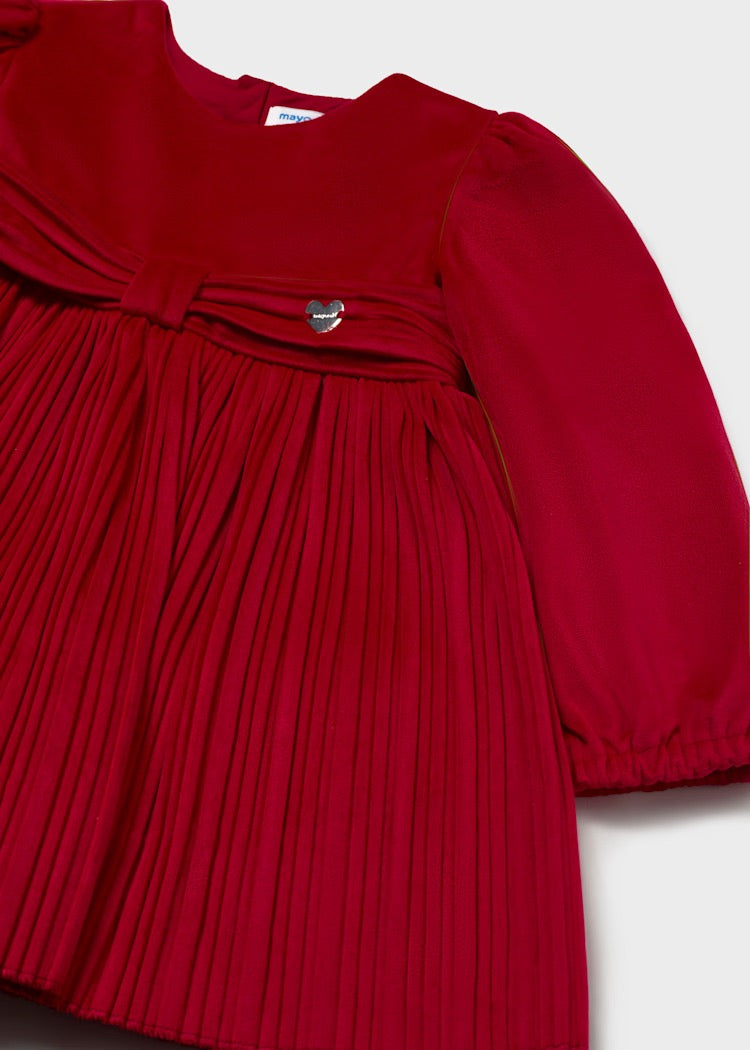 Kjole Velvet Pleated Red