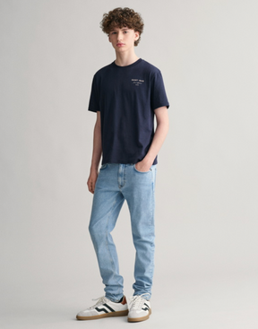 T-Skjorte Graphic Script Relaxed Evening Blue