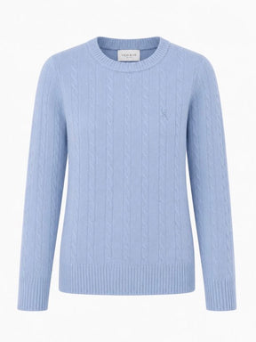 Genser Ull Elise Strikket Sky Blue