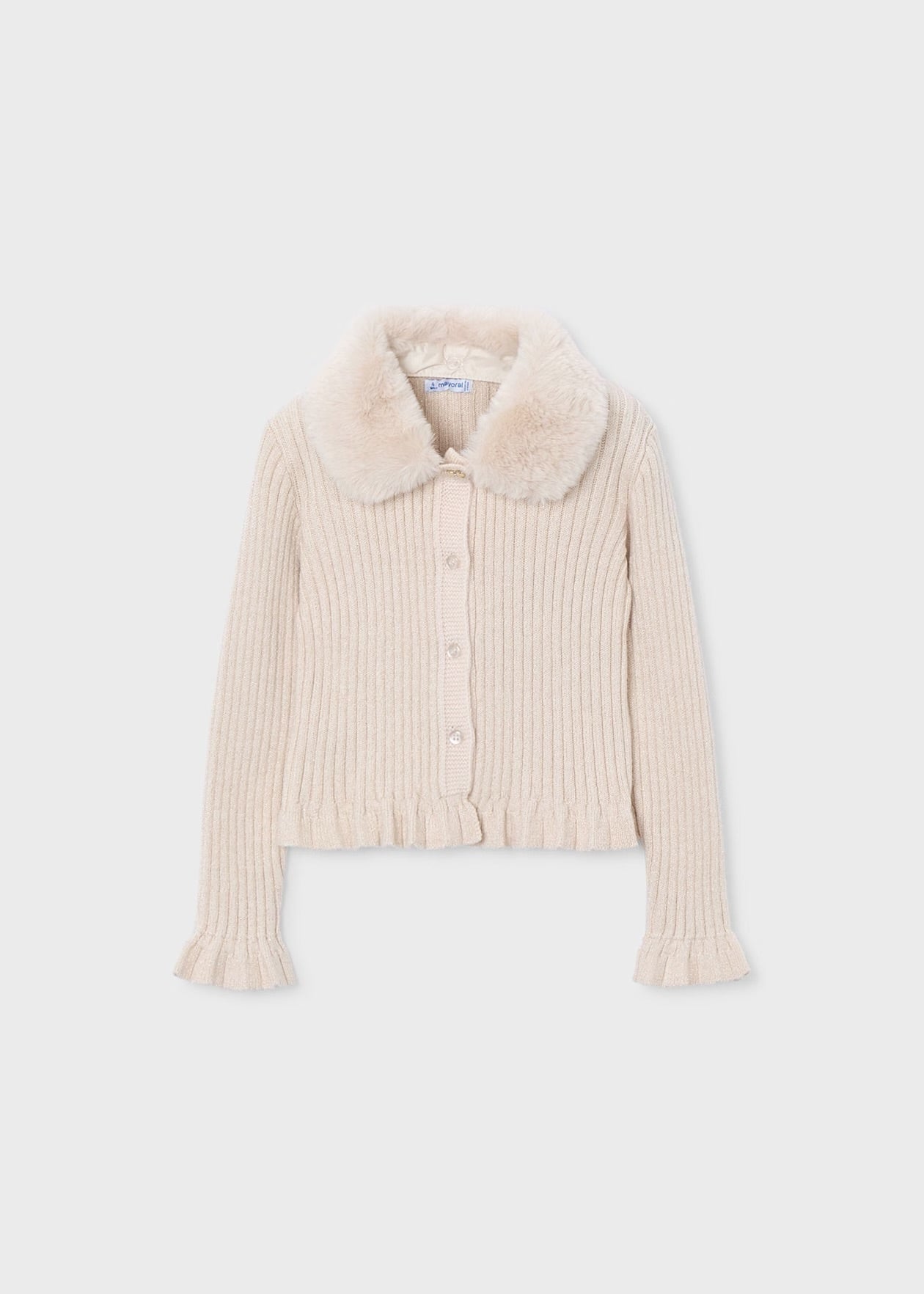 Cardigan Faux Fur Collar Tapioca