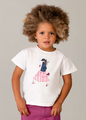 T-skjorte Graphic Girl White