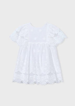 Kjole Embroidered Formal White