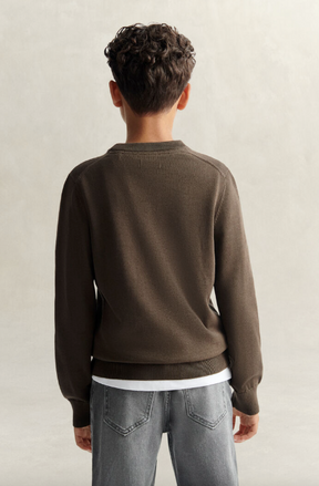 Genser Shield Cotton Crew Neck Shadow Brown