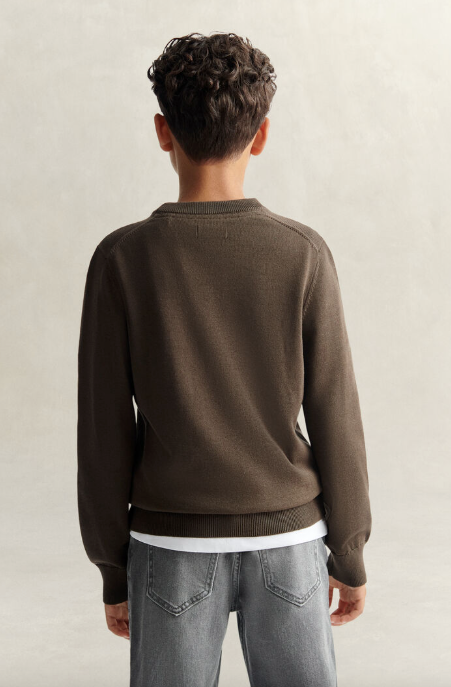 Genser Shield Cotton Crew Neck Shadow Brown