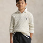 Genser Cable Knit Cotton Nevis White