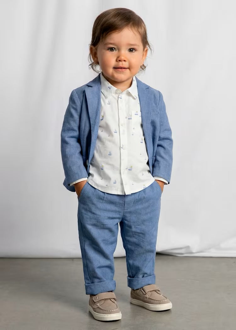 Dressbukse Lin Capri Blue