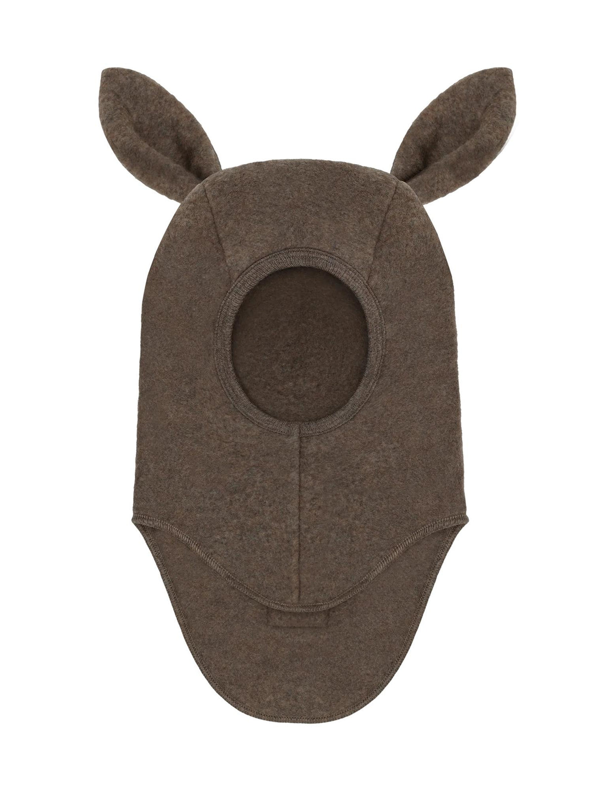 Balaclava Ears Wool Fleece Brown Melange