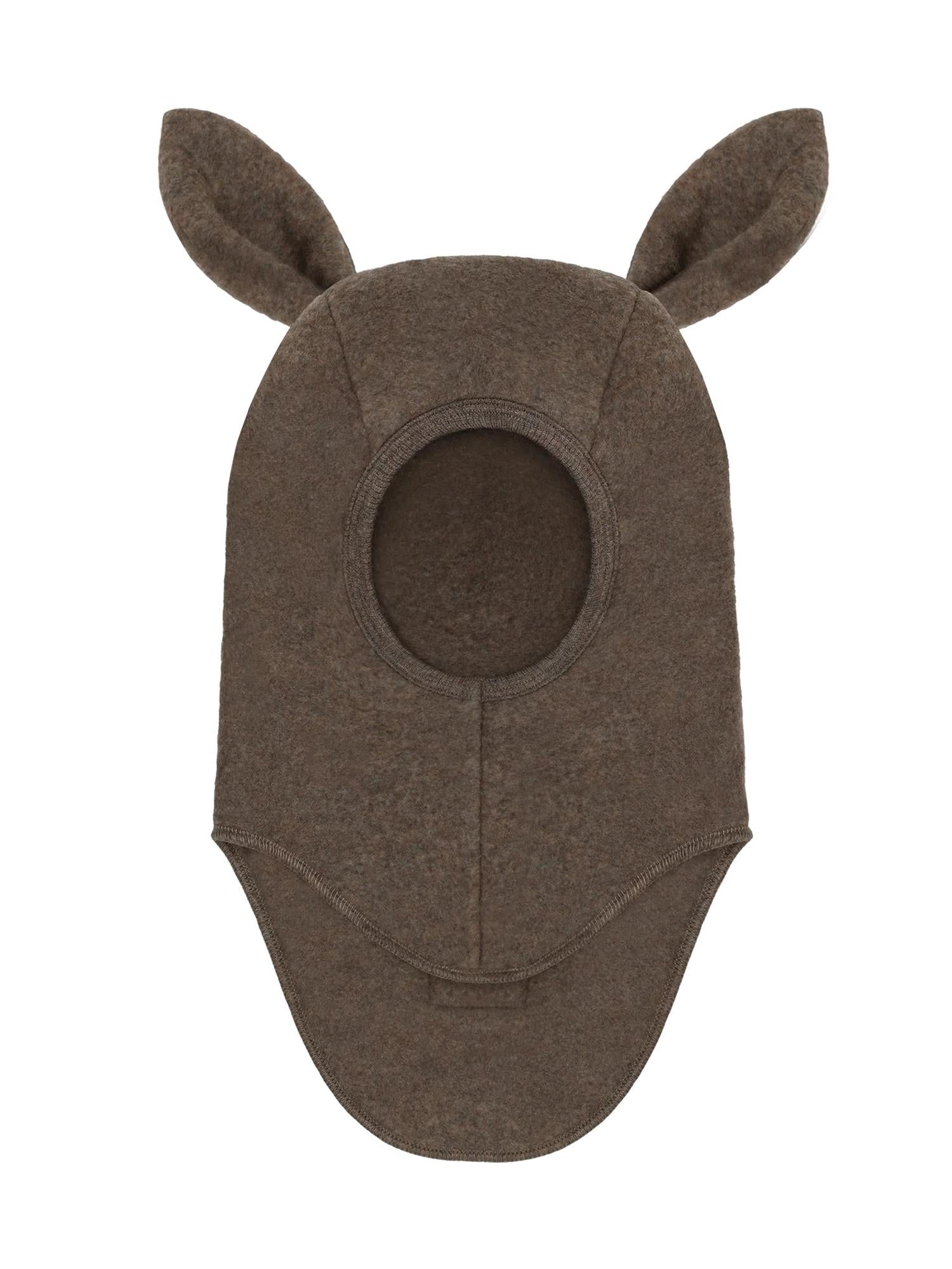 Balaclava Ears Wool Fleece Brown Melange