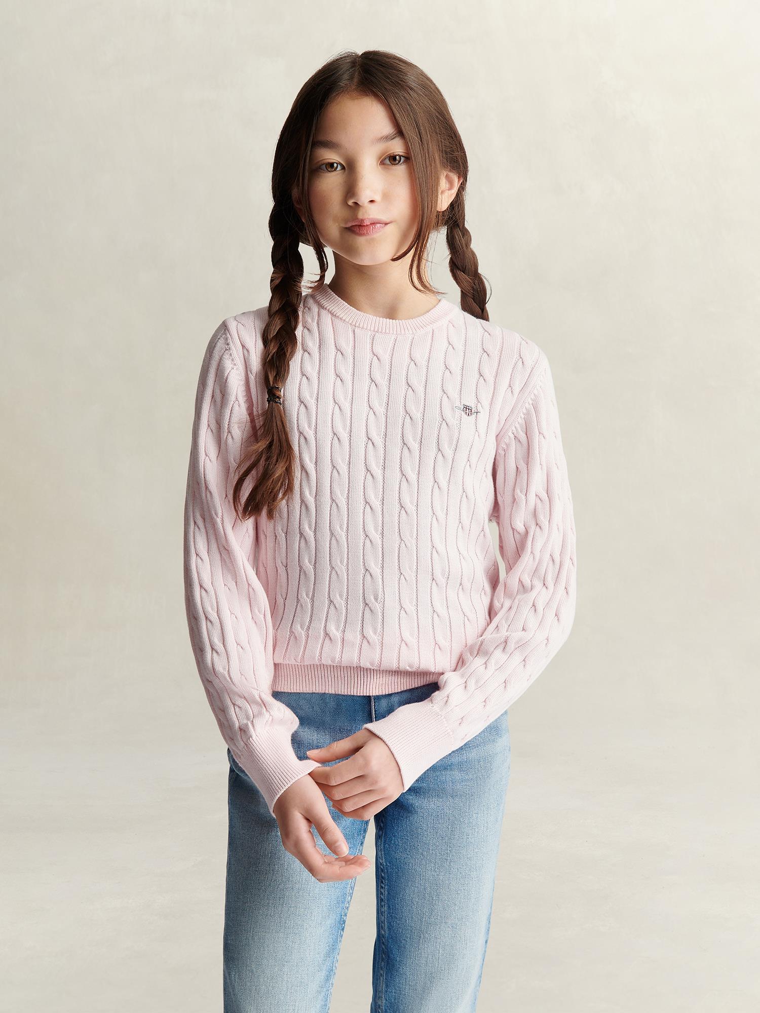 Genser Shield Cable Knit Light Pink