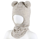 Balaclava Ull Boblemønster Beige