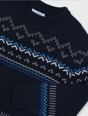 Genser Jacquard Jumper Blue Black