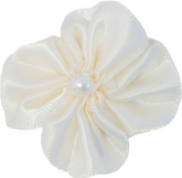 Spenne satengblomst Perle Antique White