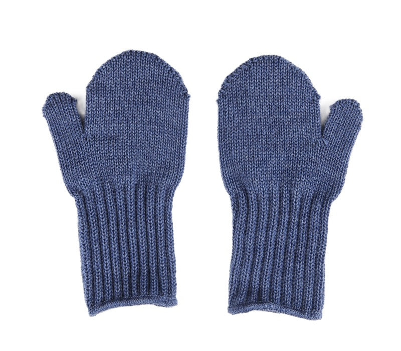 Votter Mittens Ull Blåmelert