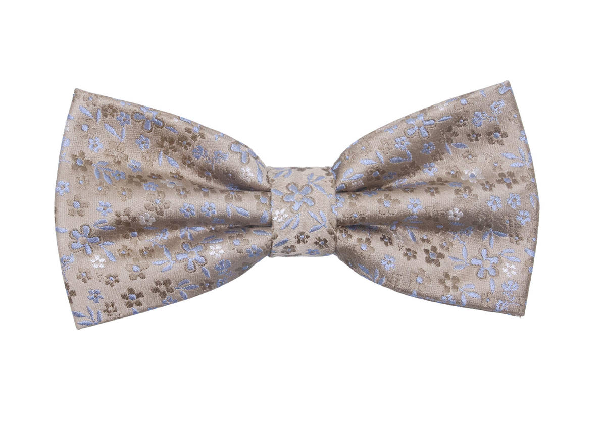 Sløyfe m/blomster beige