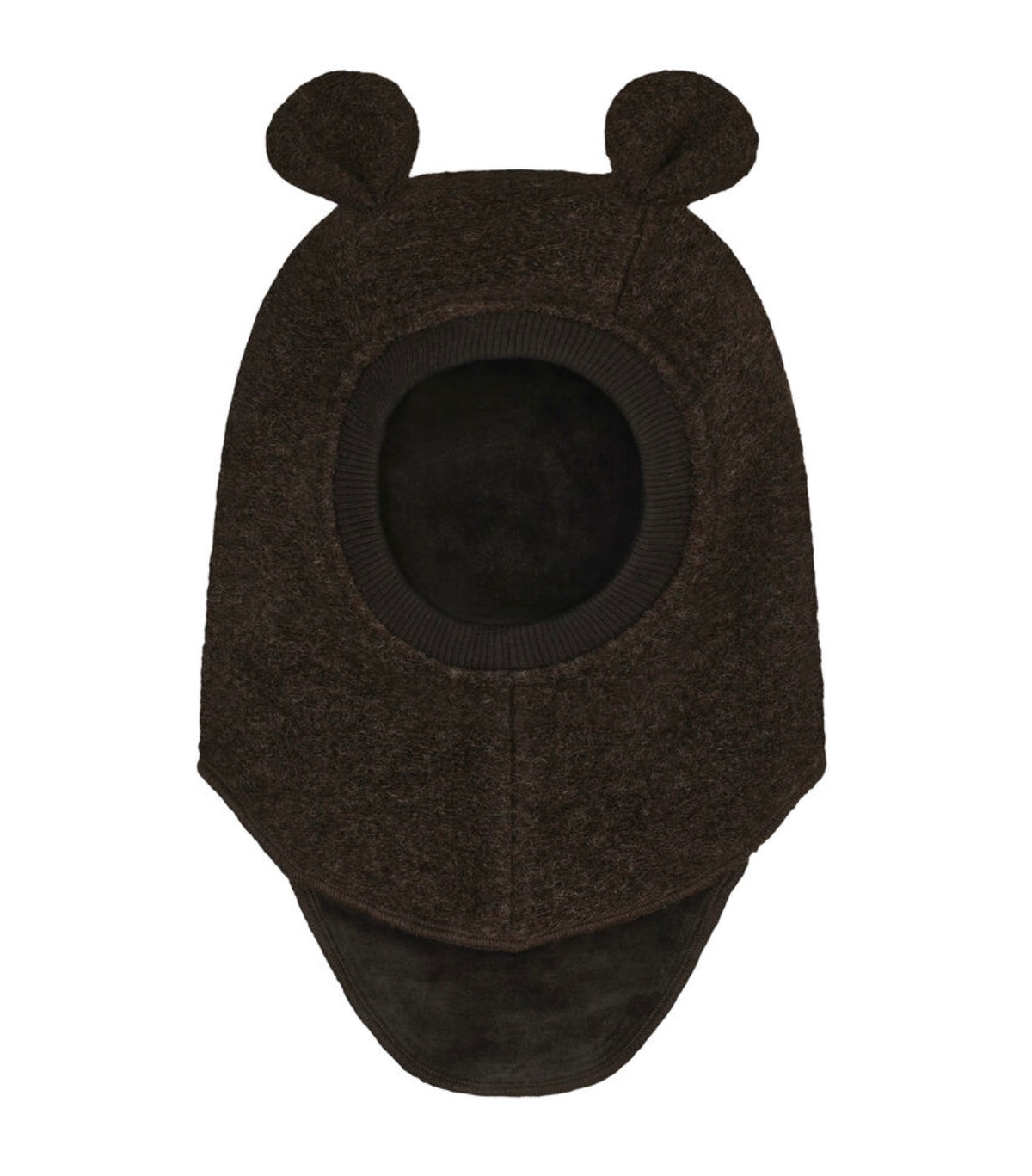 Balaclava Ears Wool Dark Brown Melange