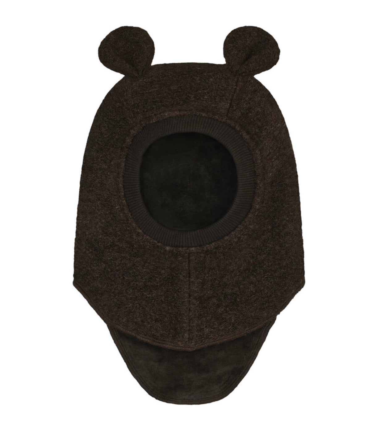 Balaclava Ears Wool Dark Brown Melange