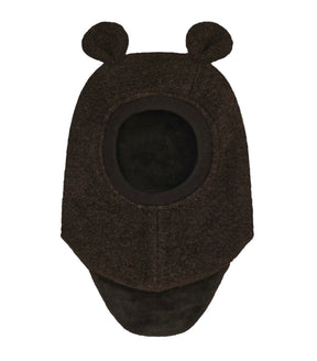 Balaclava Ears Wool Dark Brown Melange