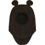 Balaclava Ears Wool Dark Brown Melange
