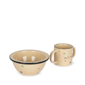 Sett Ceramic Bowl & Cup Etoile Coloree