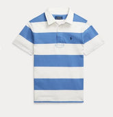 T-Skjorte Striped Cotton Short-Sleeve Rugby Nimes Blue/Deckwash White