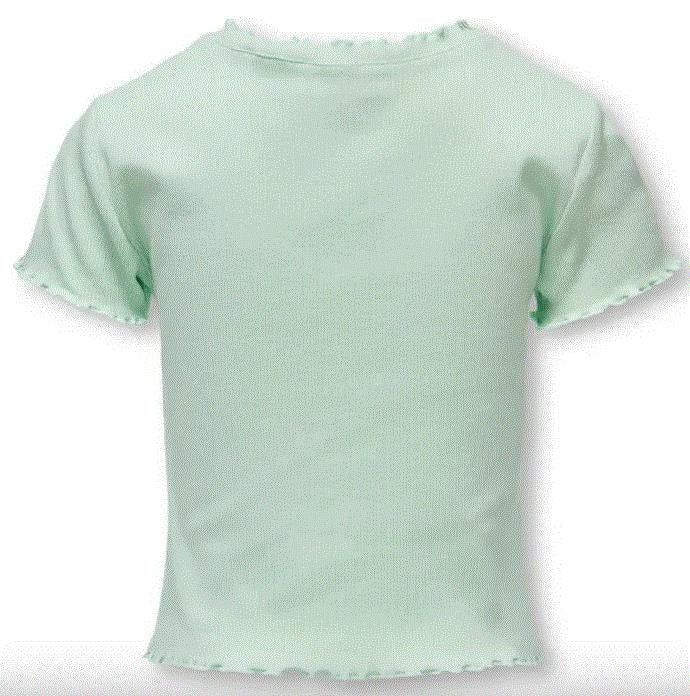 T-Skjorte Laila Button Mist Green