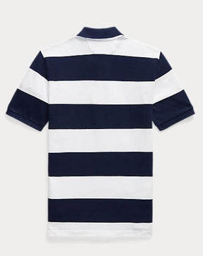 T-Skjorte Striped Cotton Mesh Polo Newport Navy