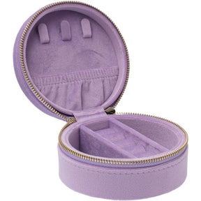 Velvet Jewellery Box Round Lavendel