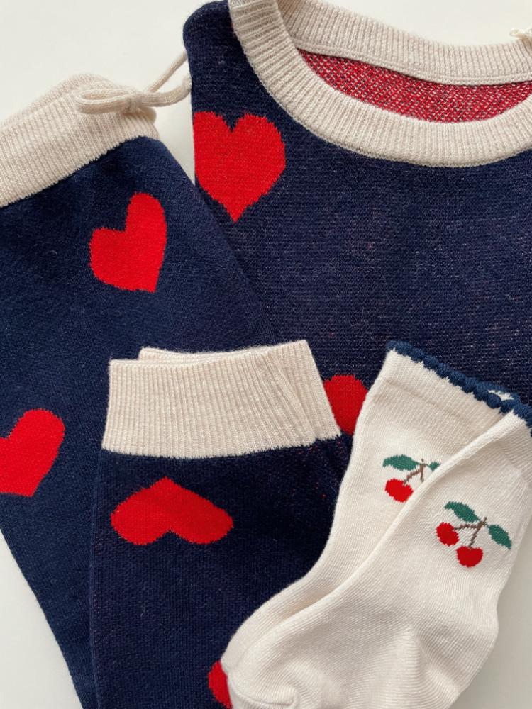 Bukse Lapis Knit Navy Heart