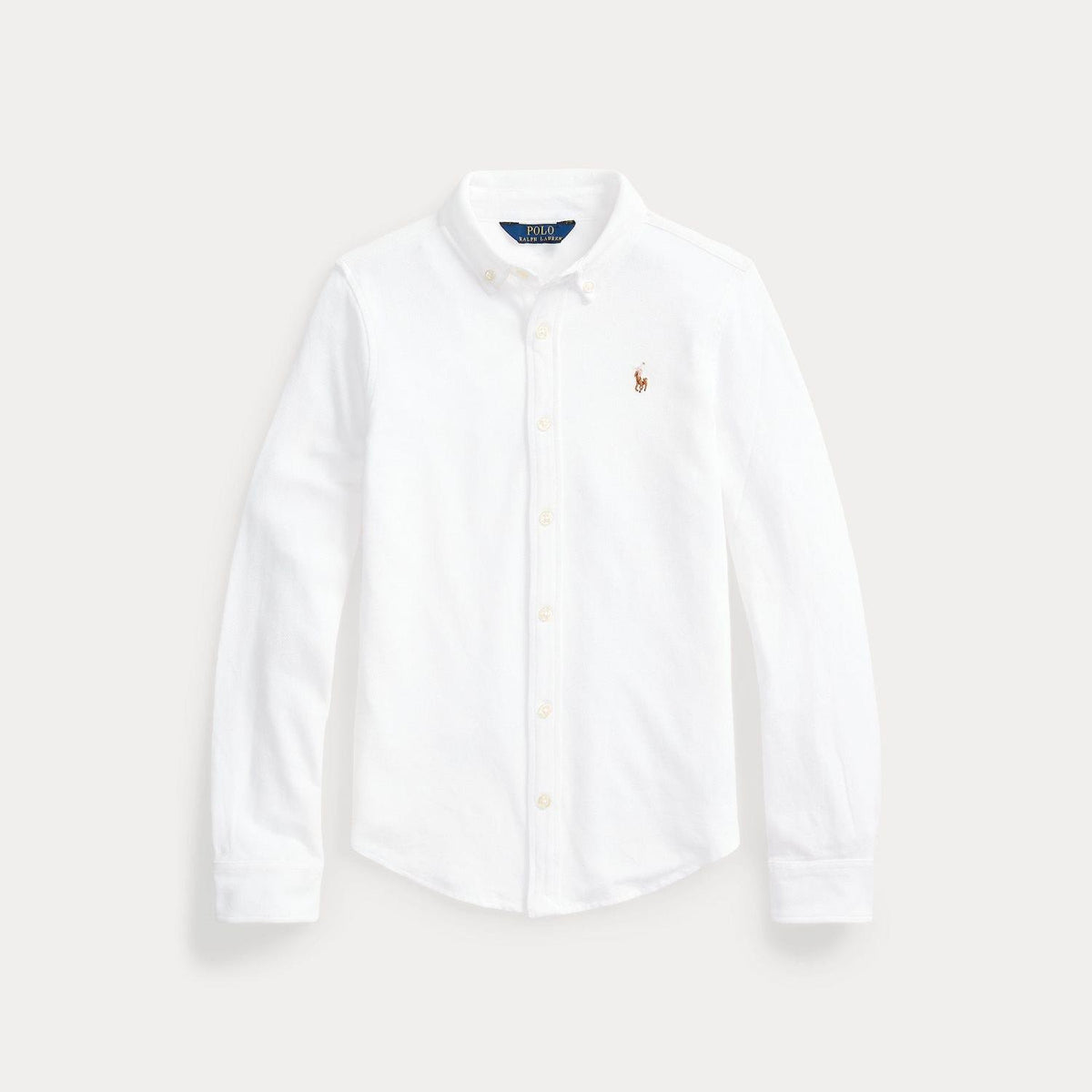 Skjorte Girl Knit Oxford Button Front White