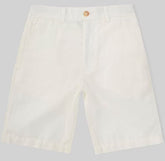 Shorts Preppy Flat Front Linen White