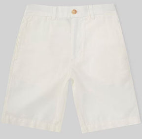 Shorts Preppy Flat Front Linen White
