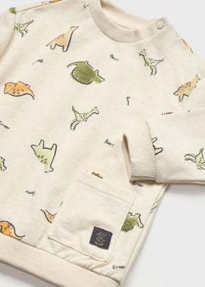 Genser printed Pullover Dinosaur Oat