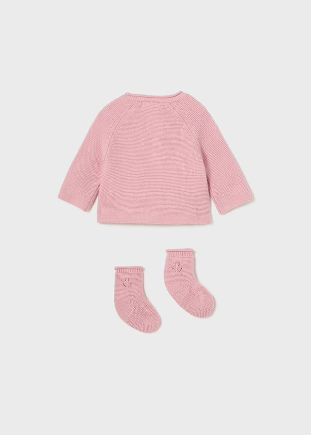 Cardigan med sokker rosa