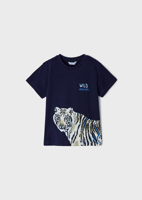 T-skjorte Tiger wild Navy