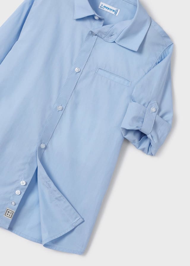 Skjorte Basic frontlomme Blå